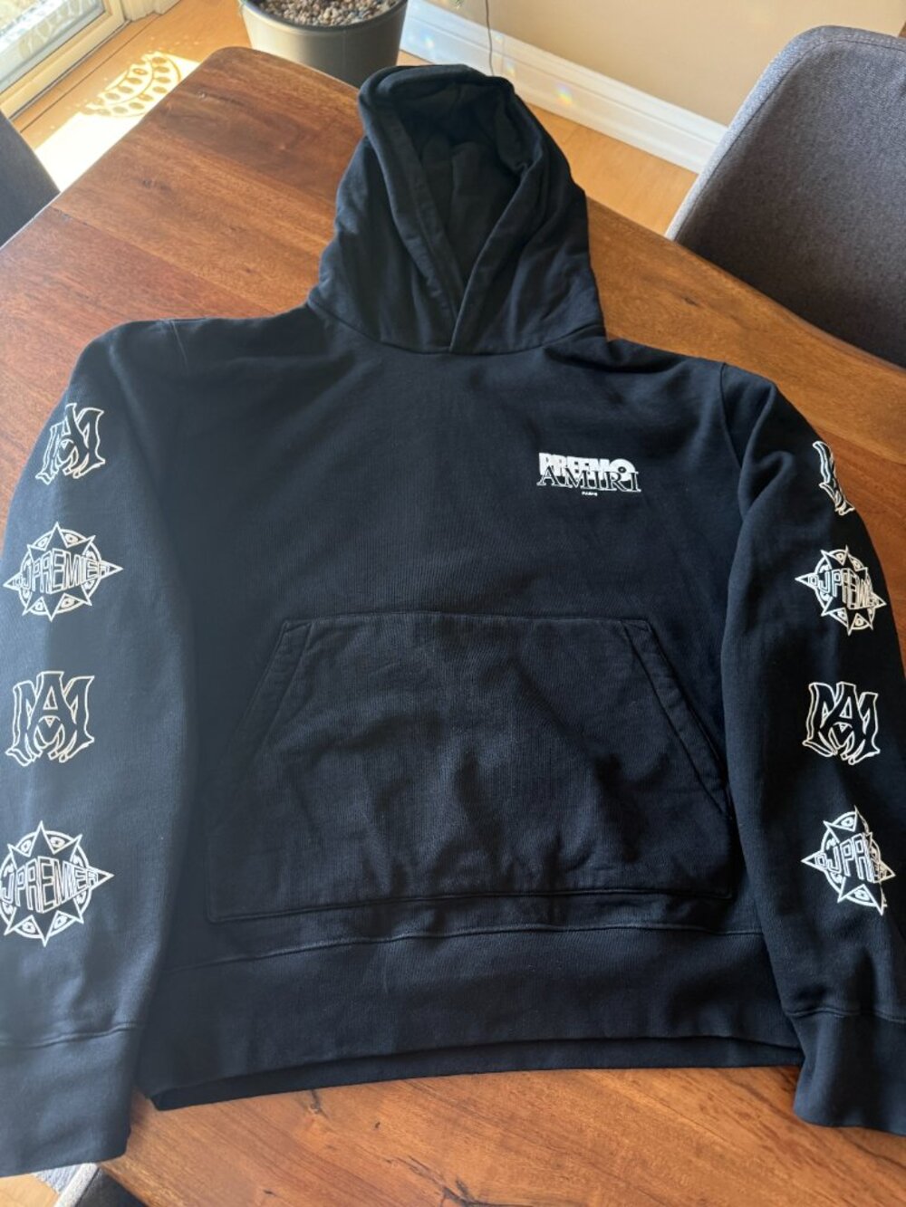 AMIRI Premier Records Cotton Graphic Hoodie Black - XXL
